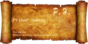 Priher Hanna névjegykártya